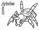 Ariados Coloring Pages Printable Pokemon Spinarak Evolution Description Kids Coloringonly sketch template
