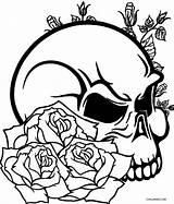 Rose Coloring Skull Pages Getdrawings Drawing sketch template