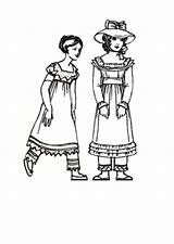 Children 1820 1830 Fashion Regency Colouring Girl Costume Costumes Dress Girls Fashions Childrens Outfits Coloring Pages Kids C19 Early Th sketch template