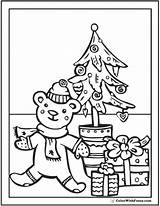Christmas Bear Teddy Coloring Pages Tree Merry Print Cute Getcolorings Colorwithfuzzy sketch template
