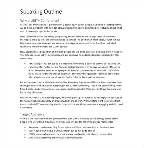speech outline templates