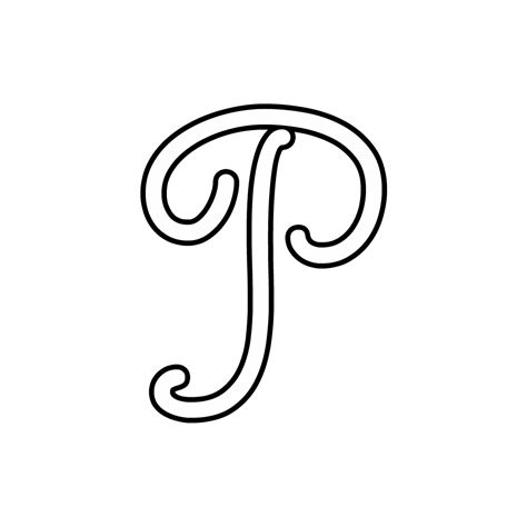 letters  numbers cursive uppercase letter p