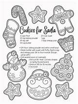 Christmas Santa Coloring Cookies Pages Letter Etsy Kids Choose Board sketch template