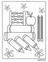 Textbooks Crayons Pencils sketch template