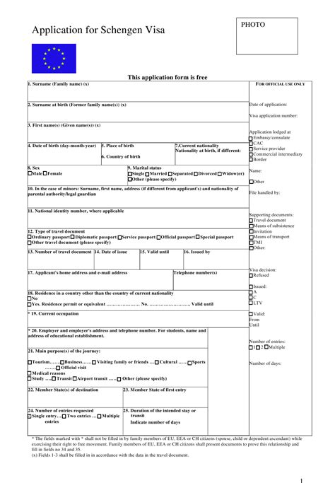 Rome Italy Application Form For Schengen Visa Download Fillable Pdf