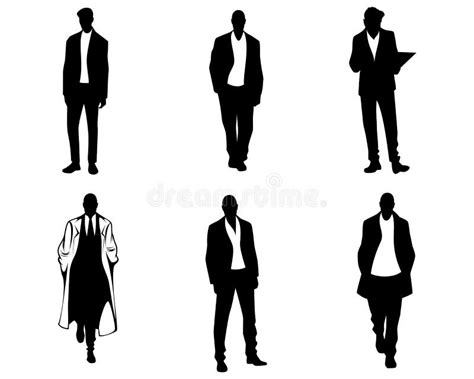 men silhouettes on white background stock vector illustration of