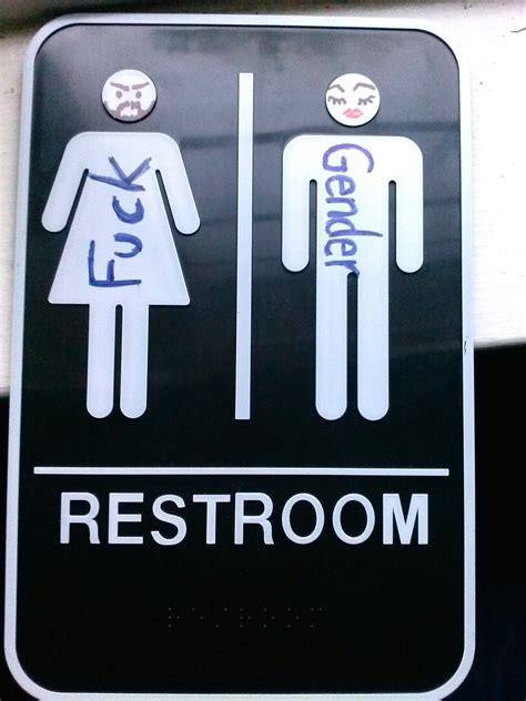 My Sharpie D Unisex Bathroom Sign Genderqueer