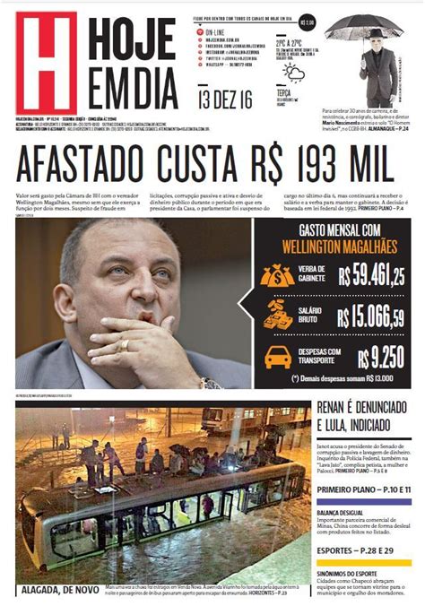 capa do dia 13 12 2016 hojeemdia jornal notícias news newspaper