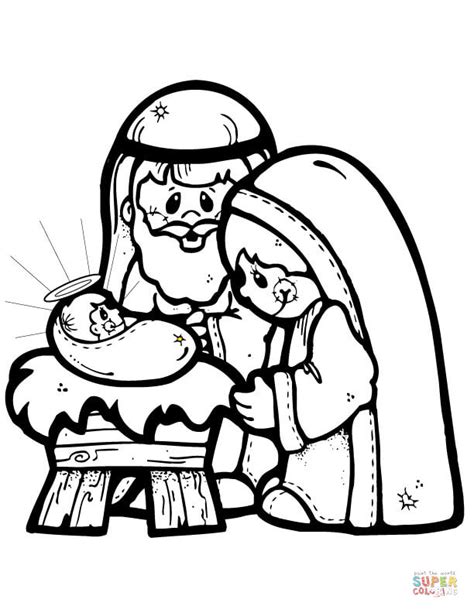 nativity scene coloring page  printable coloring pages