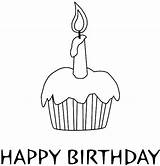 Birthday Coloring Cupcake Pages Candle Happy Delicious Candles Netart Cake Color Template sketch template
