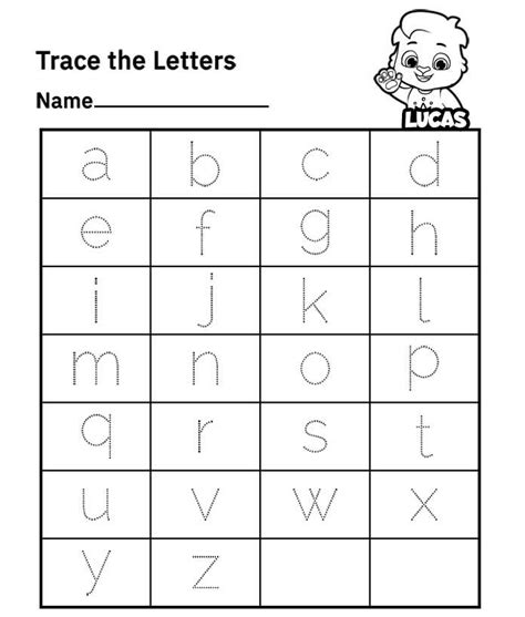 trace lowercase letters worksheets