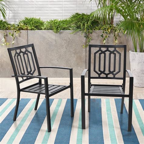 mf studio outdoor chairs set   iron metal dining  lbs weight