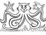 Octopus Coloring Pages Kids Fish Para Colorear Printable Fishing Preschoolers Color Acuaticos Animales Print Clipart Library Comments Popular Online sketch template