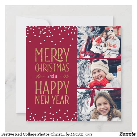 festive holiday  photo collage christmas card zazzlecom