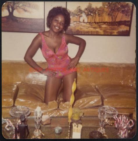 vintage 70s bar club photo pretty african american black girl in fur w cocktail what s it worth