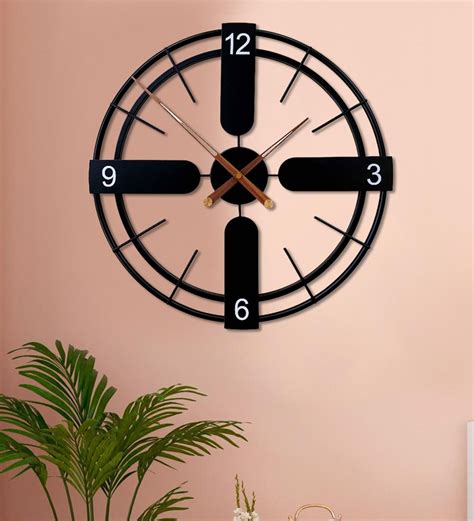 buy decorative metal wall clock  black  funkydecors  modern