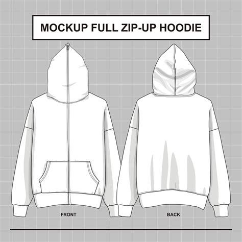 vector mockup full zip  hoodie  face illustrator eps   png etsy