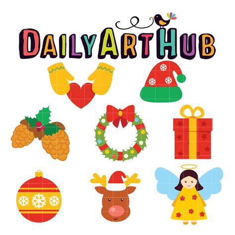 christmas holiday clip art set daily art hub  clip art everyday
