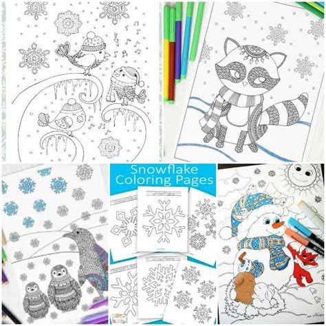 winter coloring pages  kids  adults