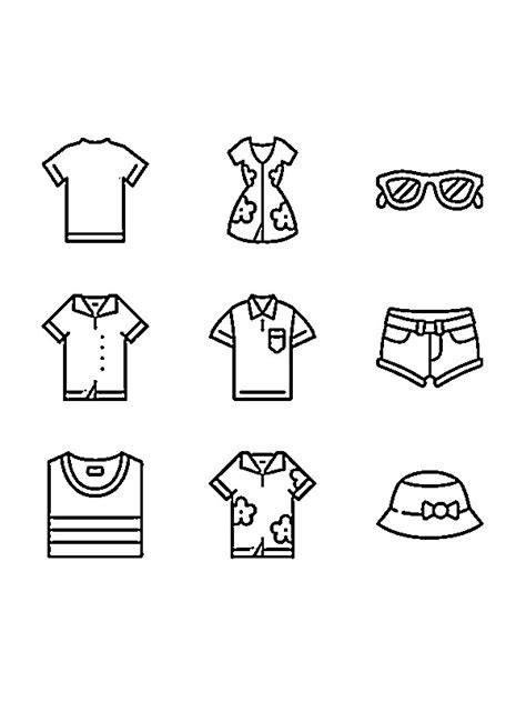 colouring page summer clothing coloringpageca