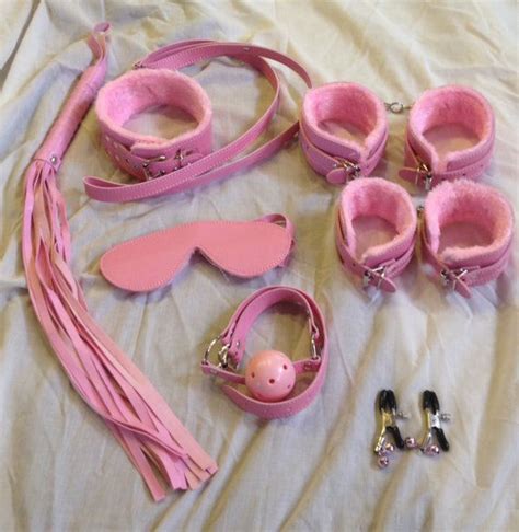 7 piece bondage gear bdsm starter kit pink on etsy 35 99