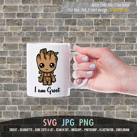 baby groot chibi   groot guardian   galaxy svg printable