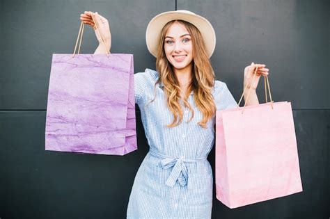 photo girl  shopping packages