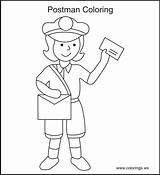 Postman Mailman Colorings Coloringhome sketch template