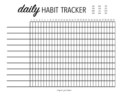 printable habit tracker template  printable templates