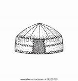 Yurt Sketch Draw Nomads Hand Vector Illustration Drawing Shutterstock Preview sketch template