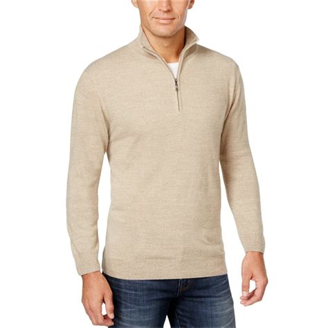 weatherproof weatherproof mens  zip solid pullover sweater