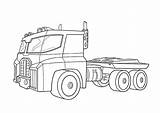 Coloring Pages Truck Optimus Prime Printable sketch template