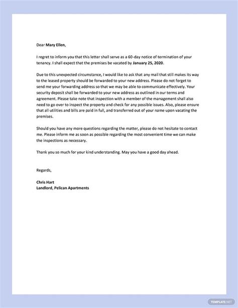 day notice letter template