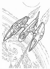 Coloring Spaceship Pages Color sketch template
