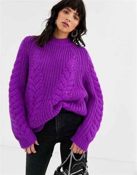 asos design premium oversized cable sweater asos