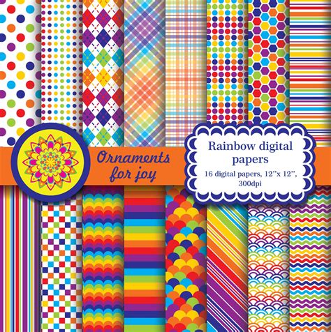 colorful digital papers bright color digital papers rainbow digital