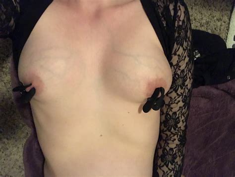 having [f]un with my vibrating nipple clamps porn photo