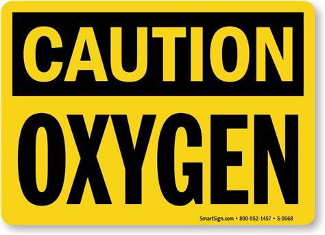 caution oxygen sign