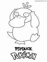Pokemon Coloring Pages Print Color Psyduck Gen sketch template