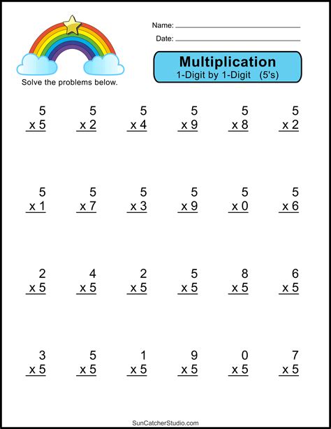 multiplication worksheets  digit math drills diy projects