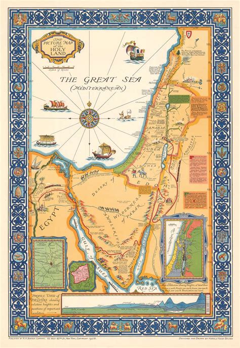 picture map   holy land geographicus rare antique maps