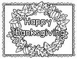 Wreath Thanksgiving Coloring Printables Creative Poster sketch template