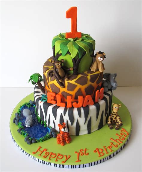 jungle st birthday cake cakecentralcom