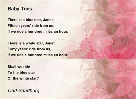 baby toes baby toes poem  carl sandburg