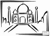 Taj Mahal Coloring Pages Getcolorings Painting sketch template