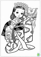 Coloring Pages Japanese Girl Dinokids Japan Girls Geisha Colouring Printable Print Sheets Book Asian Color Dolls Doll Getcolorings Coloriage Kids sketch template