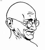 Gandhi Mahatma Coloring Clipartmag Bapu Famous sketch template