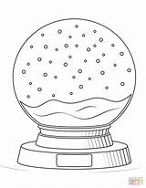 Coloring Snow Globe Pages Printable sketch template