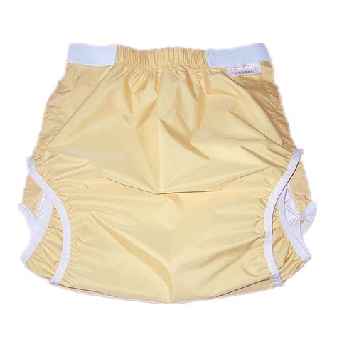 free shipping fuubuu2228 yellow waterproof pants adult diaper