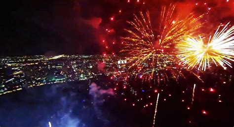 fireworks display filmed   drone  gopro     spectacular